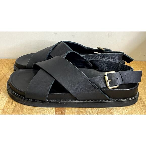 Liberte Capri Sandal Black Leather Buckle Casual Women's Size 8.5 - Picture 2 of 10